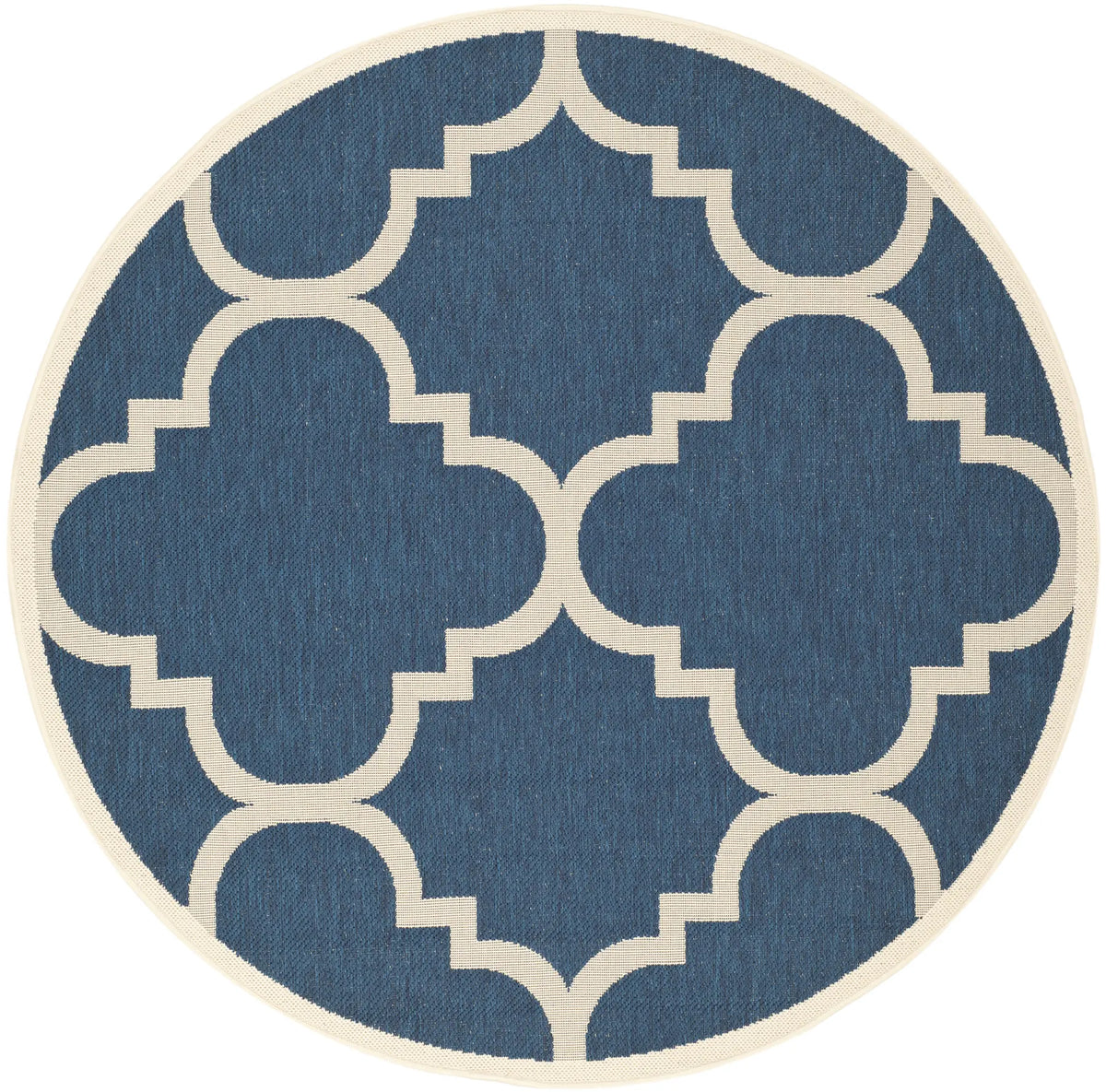 Safavieh Courtyard 5'-3" x 5'-3" Rug in Navy / Beige