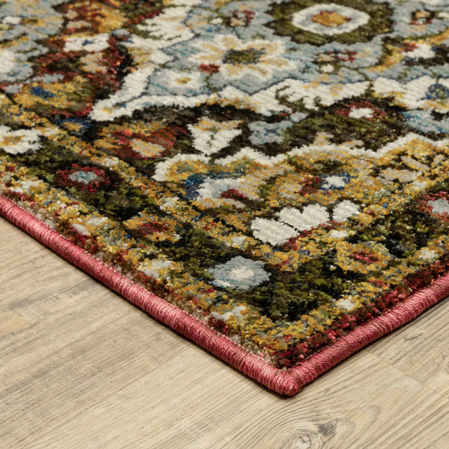 Oriental Weavers Sphinx Andorra 2408A Red/ Multi Rug - corner detail