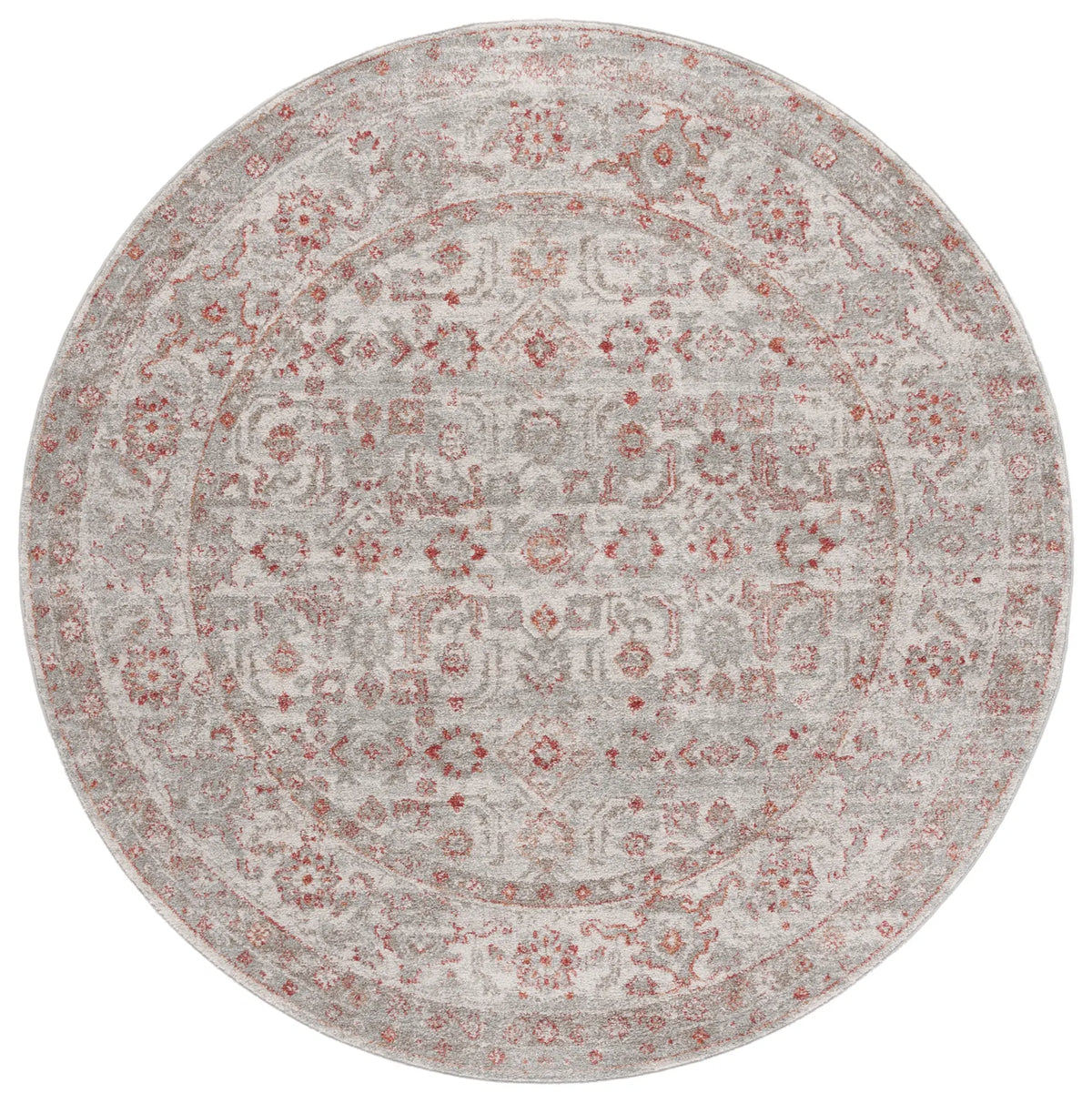 Safavieh Vintage Tabriz 6'-7" x 6'-7" Rug in Grey / Rust