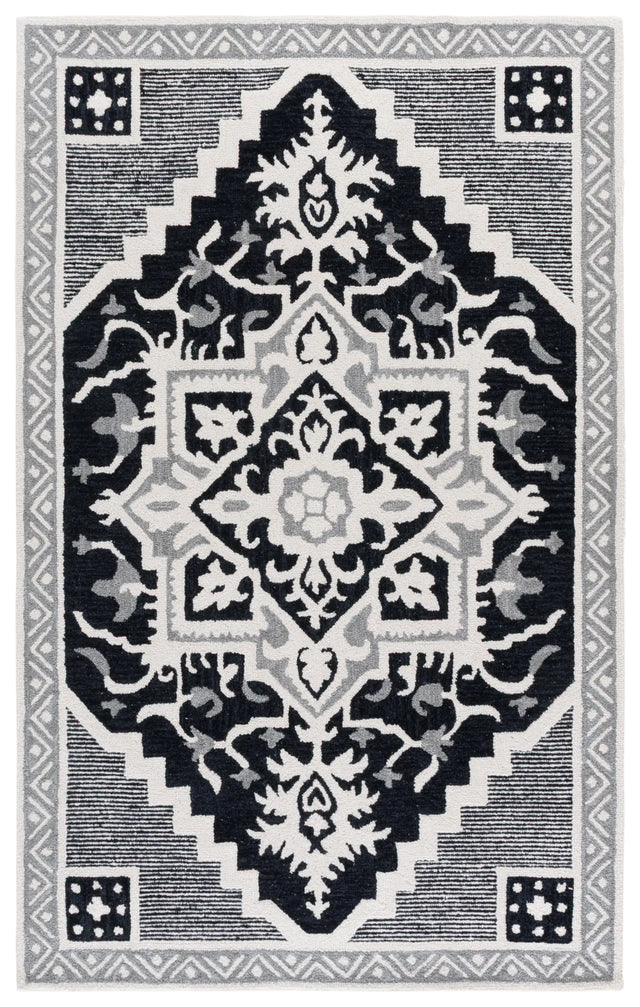 Safavieh Heritage 4'-0" x 6'-0" Rug in Black / Ivory