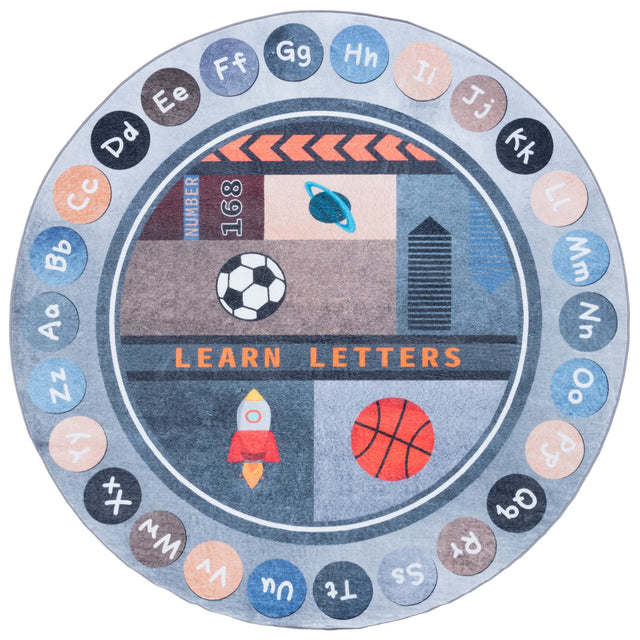 Safavieh Santa Monica Kids 6'-0" x 6'-0" Rug in Grey / Blue