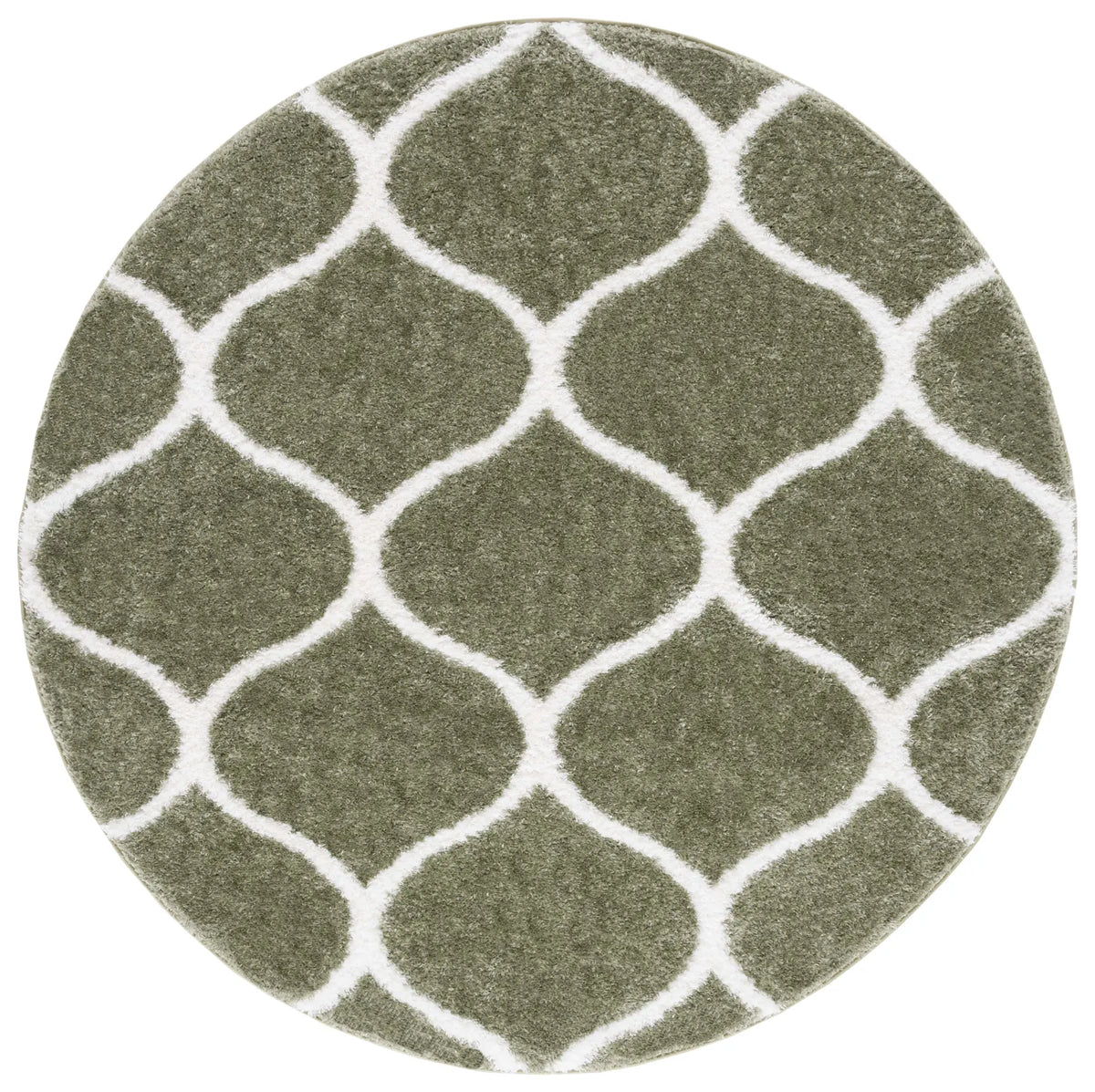 Safavieh Tahoe Shag 6'-7" x 6'-7" Rug in Sage / White