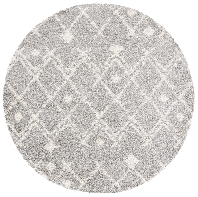 Safavieh Berber Shag 5'-1" x 5'-1" Rug in Light Grey / Cream