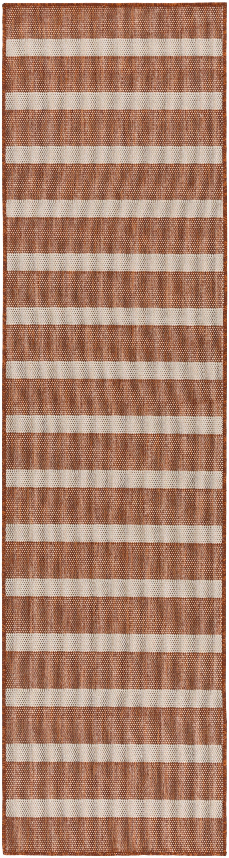 Nourison Positano Pos03 Terracotta Ivory Rug