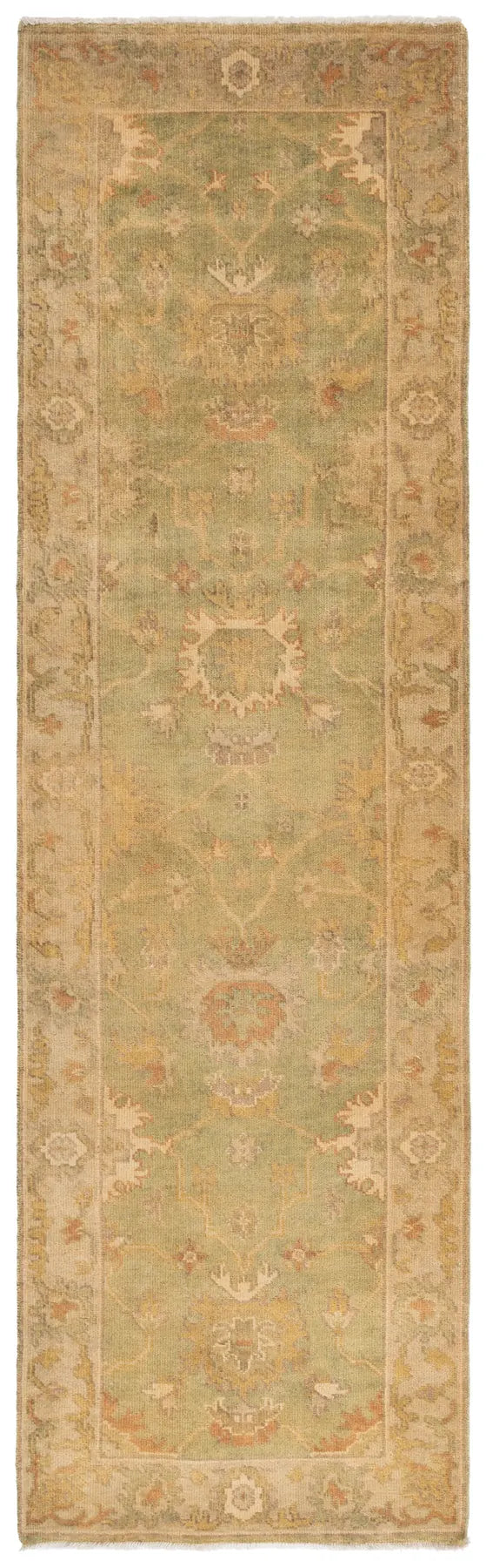 Safavieh Oushak 3'-0" x 10'-0" Rug in Green / Beige