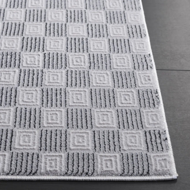 Safavieh Slate 700 4'-0" x 6'-0" Rug in Grey / Ivory Black
