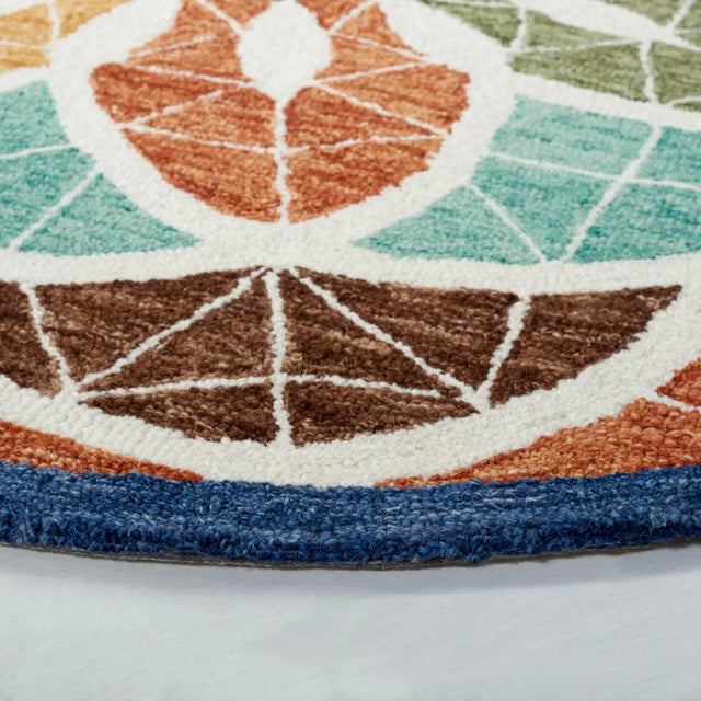 Safavieh Novelty 5'-0" x 5'-0" Rug in Blue / Orange