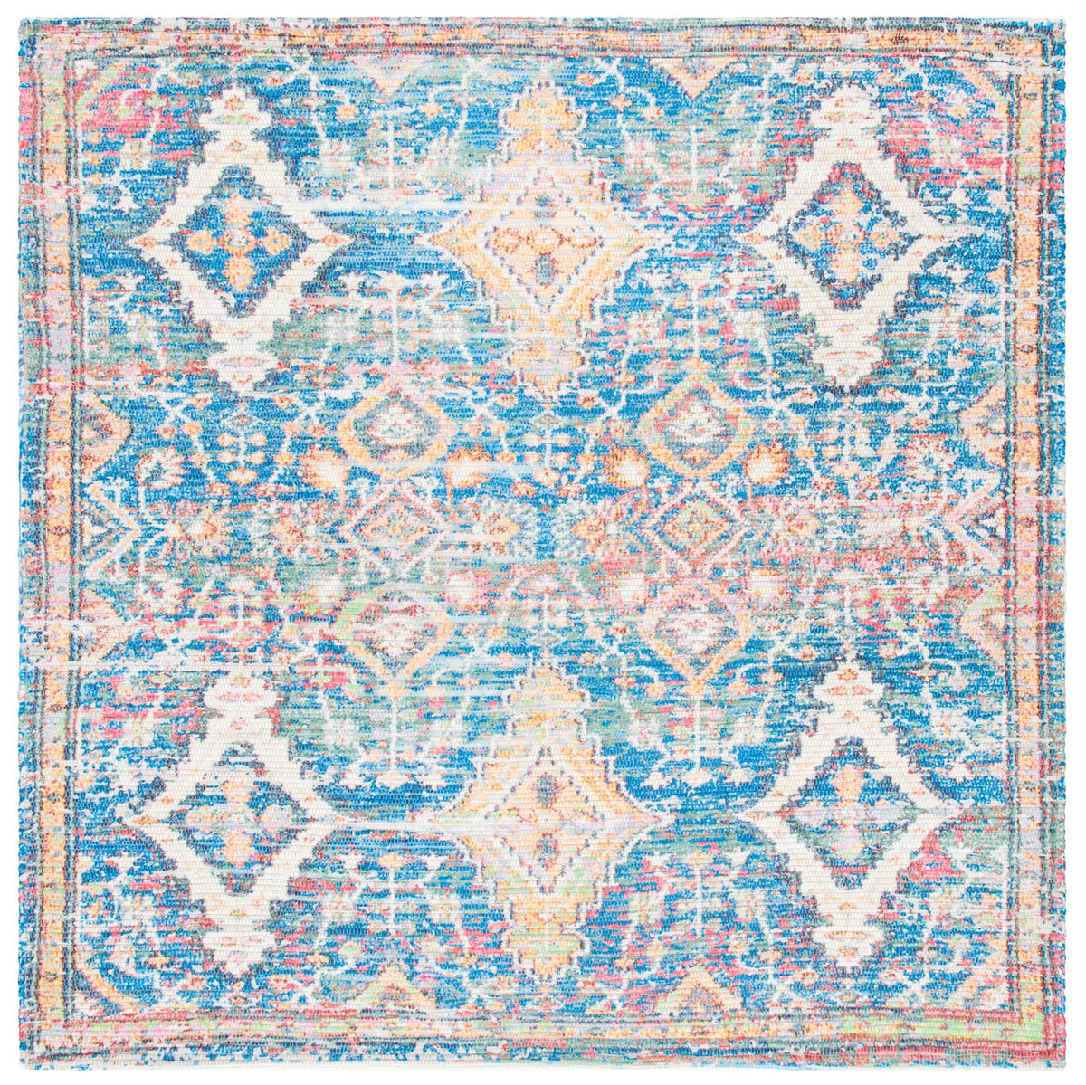 Safavieh Saffron 6'-0" x 6'-0" Rug in Turquoise / Peach
