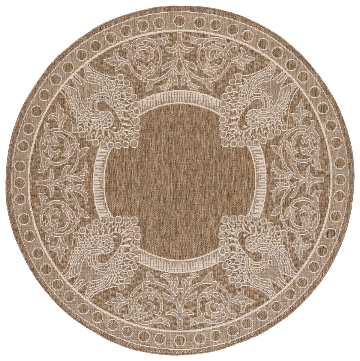 Safavieh Courtyard 6'-7" x 6'-7" Rug in Brown / Natural