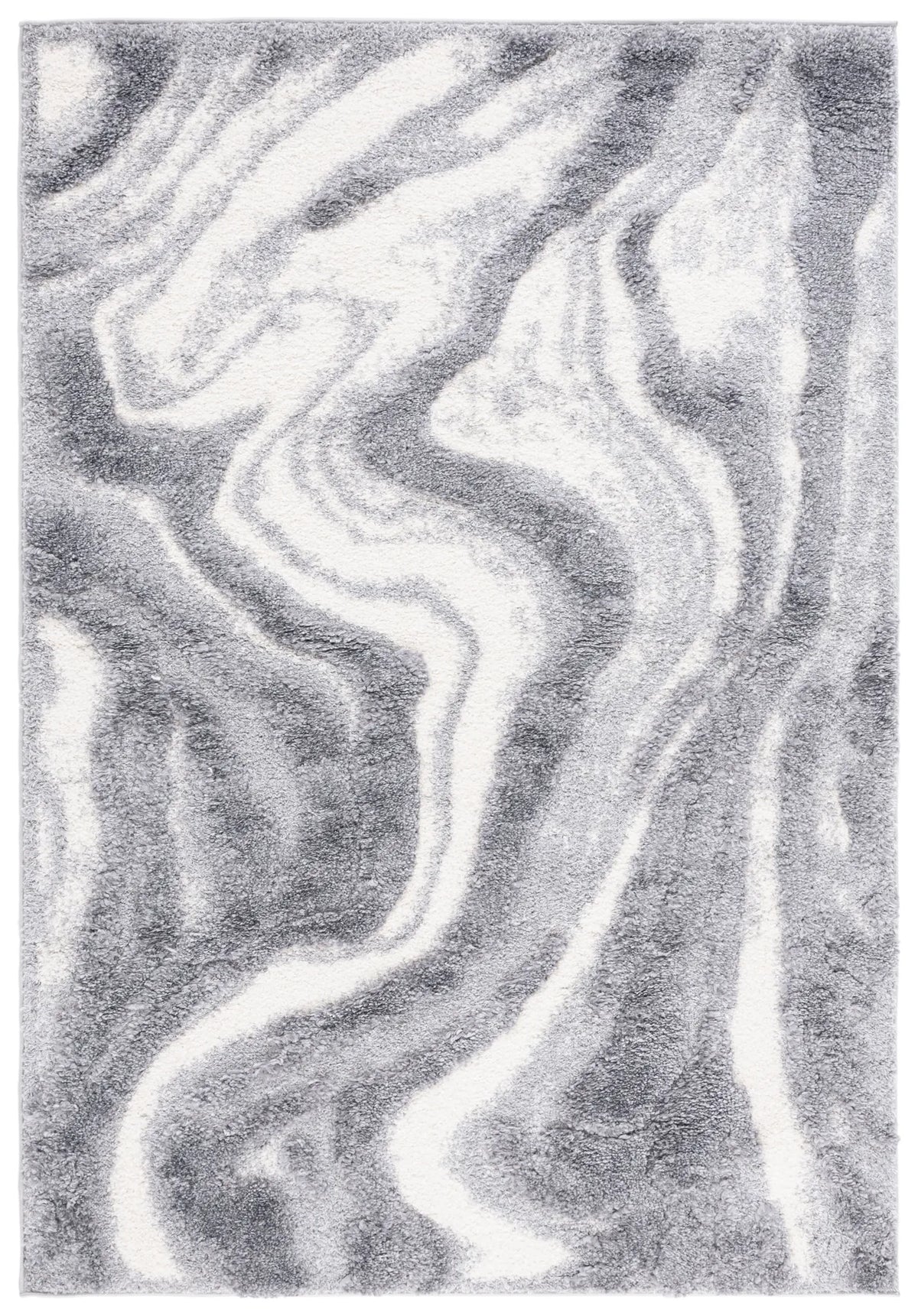 Safavieh Hi-Lo Shag 4'-0" x 6'-0" Rug in Grey / Light Grey