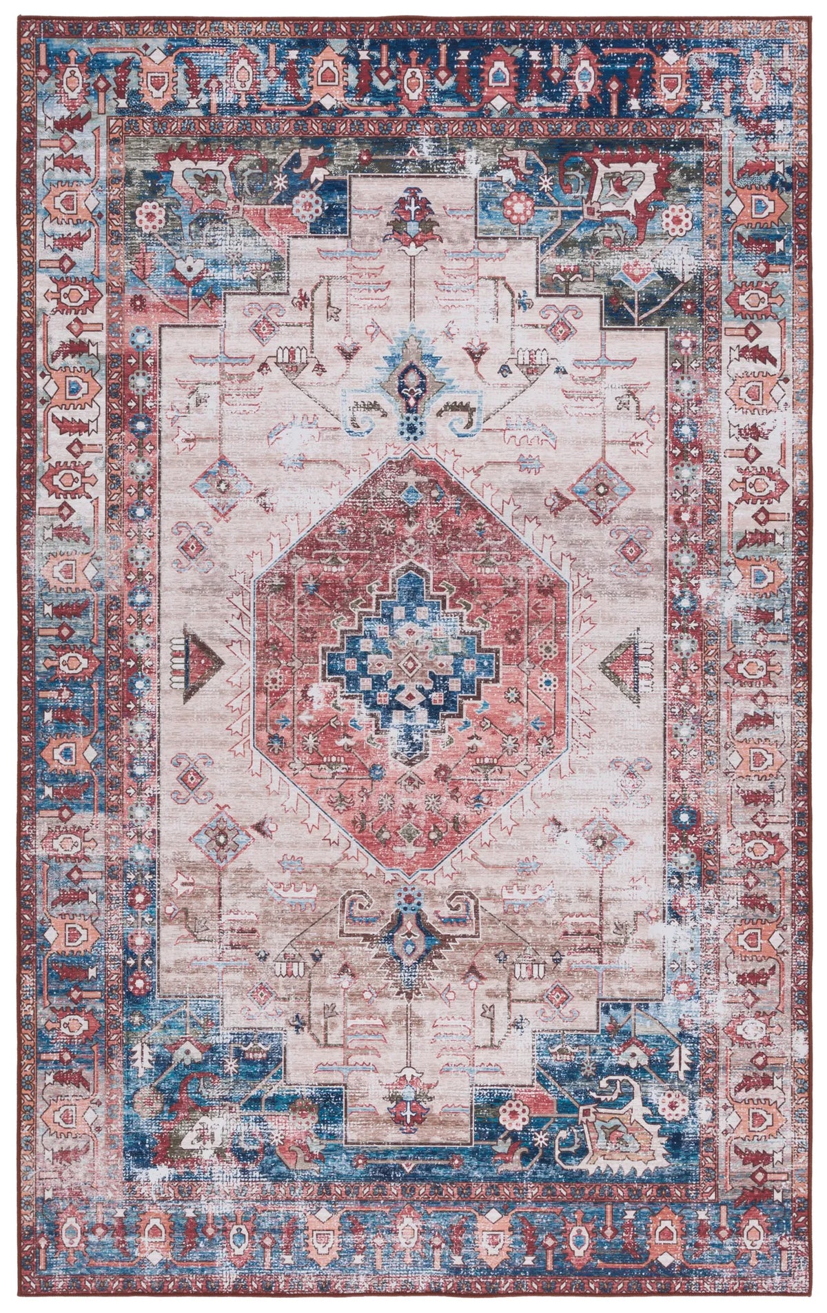 Safavieh Tucson 4'-0" x 6'-0" Rug in Beige / Rust