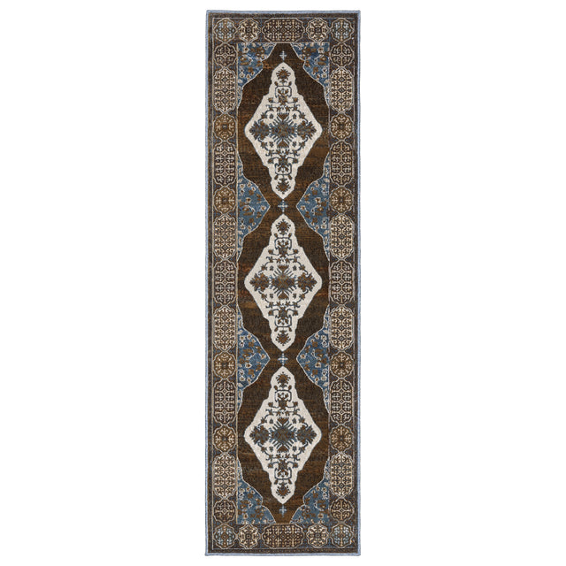 Oriental Weavers Sphinx Ellington Ell06 Rust/ Blue Rug - 2'3"x7'6" runner view