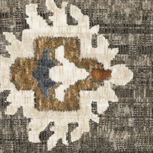 Oriental Weavers Sphinx Ellington Ell09 Grey/ Blue Rug - close-up detail