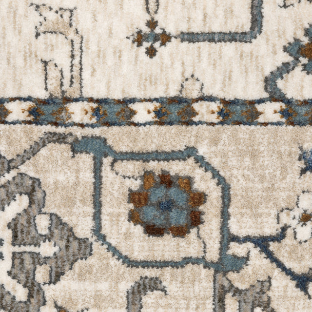 Oriental Weavers Sphinx Ellington Ell10 Ivory/ Blue Rug - close-up detail