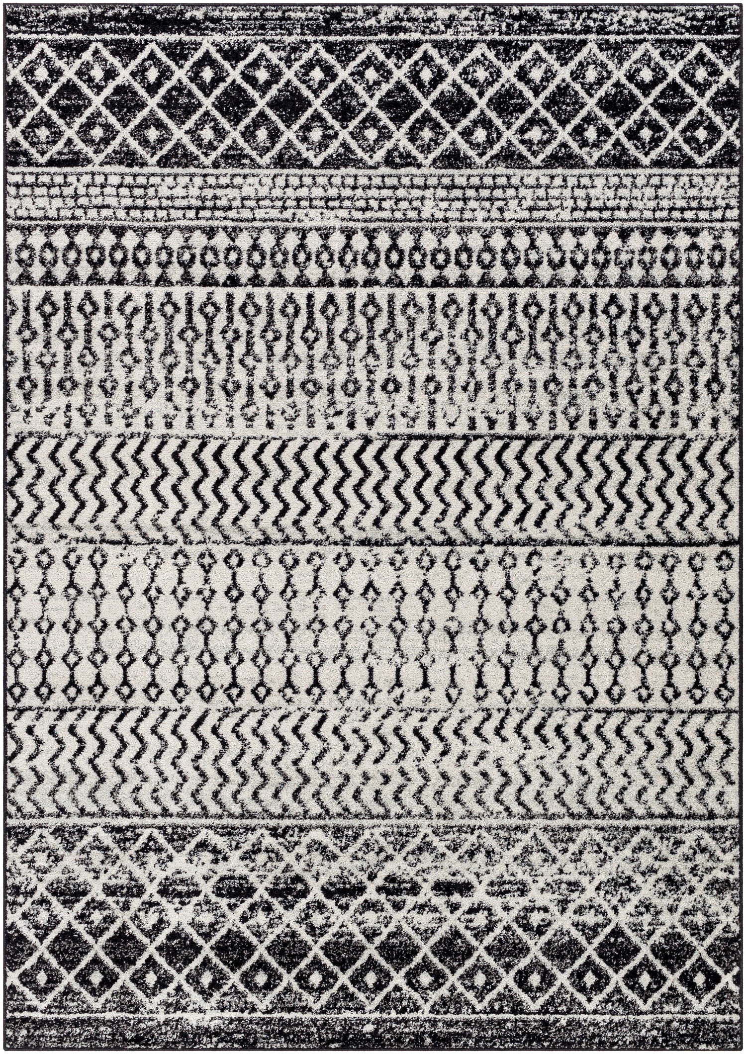 Surya Elaziz Elz-2307 Black, Light Gray, Gray, White Rug.