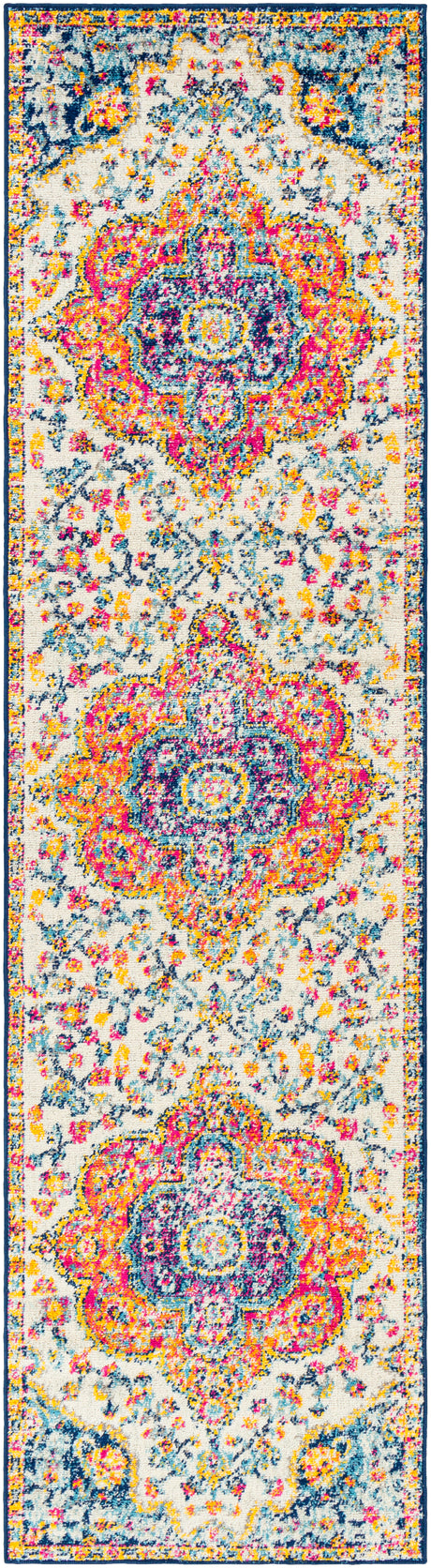Surya Elaziz Elz-2335 Fuchsia, Mustard, Dark Blue, Sky Blue, Gray, Orange Rug.
