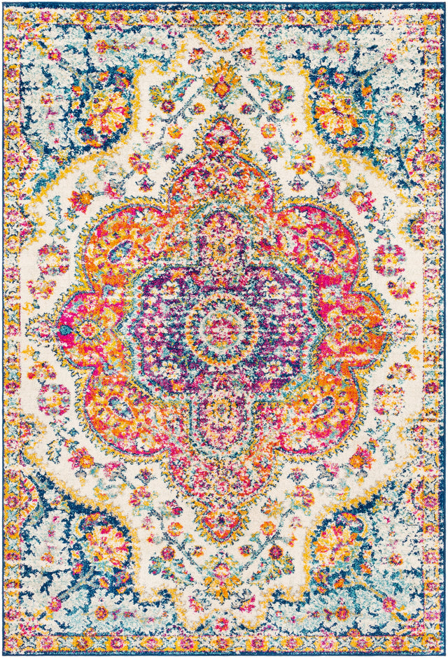 Surya Elaziz Elz-2335 Fuchsia, Mustard, Dark Blue, Sky Blue, Gray, Orange Rug.