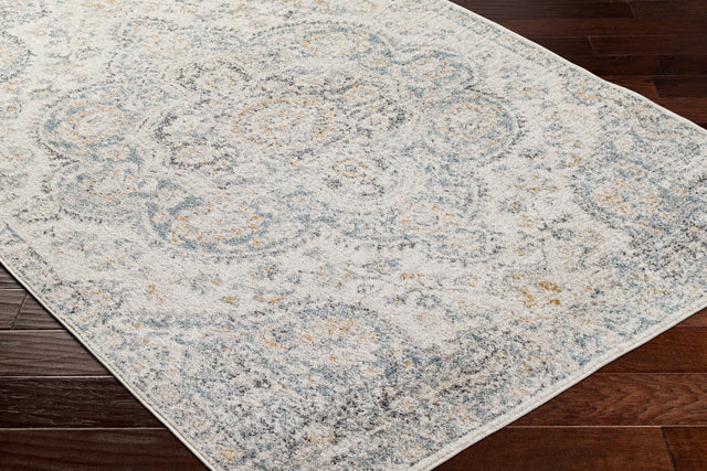 Surya Elaziz Elz-2370 Cream, Light Beige, Medium Gray, Blue, Charcoal, Amber Rug.