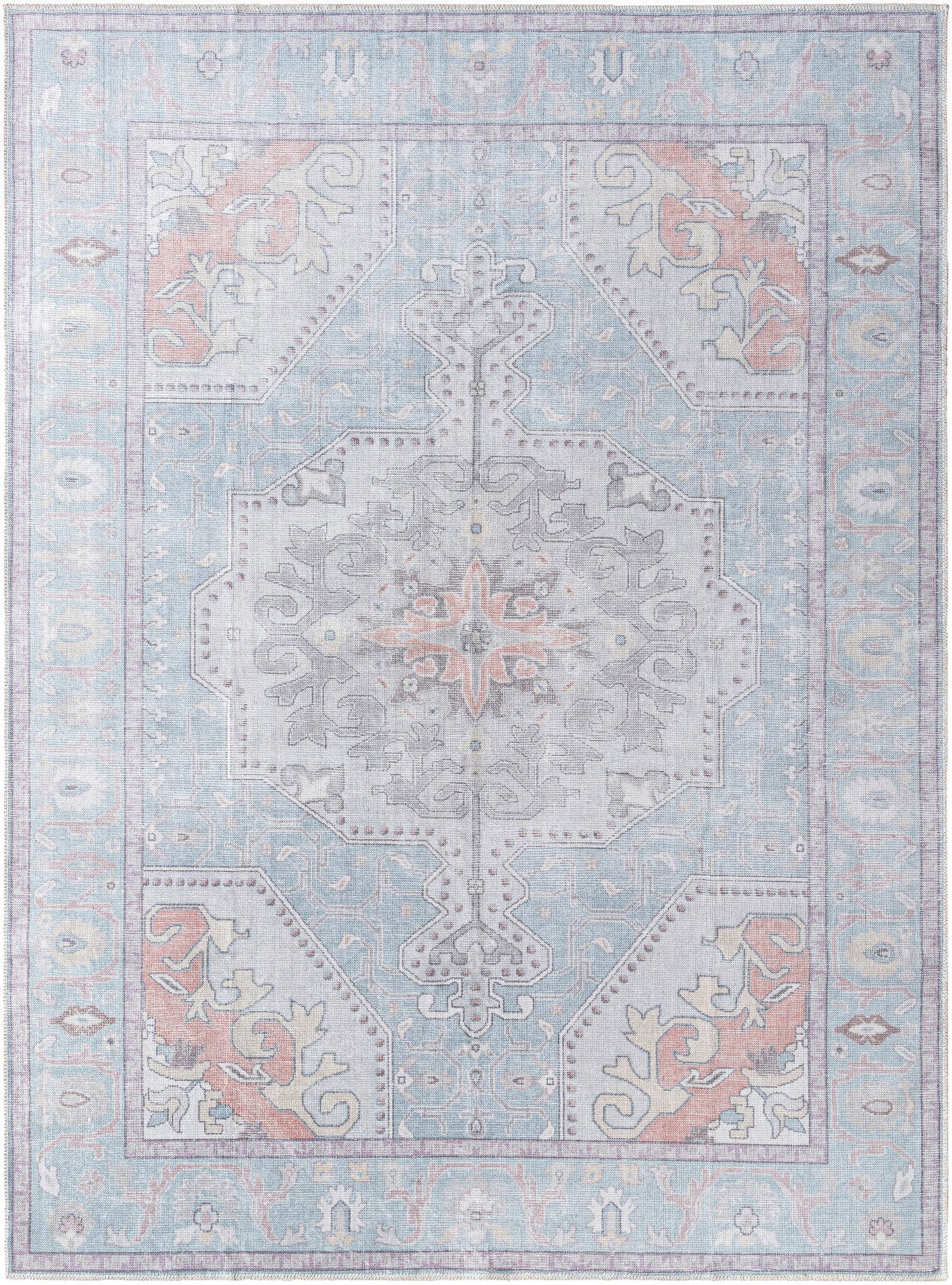 Surya Embrace Ema-2307 Silver, Light Grey, Metallic - Silver, Light Silver Rug.