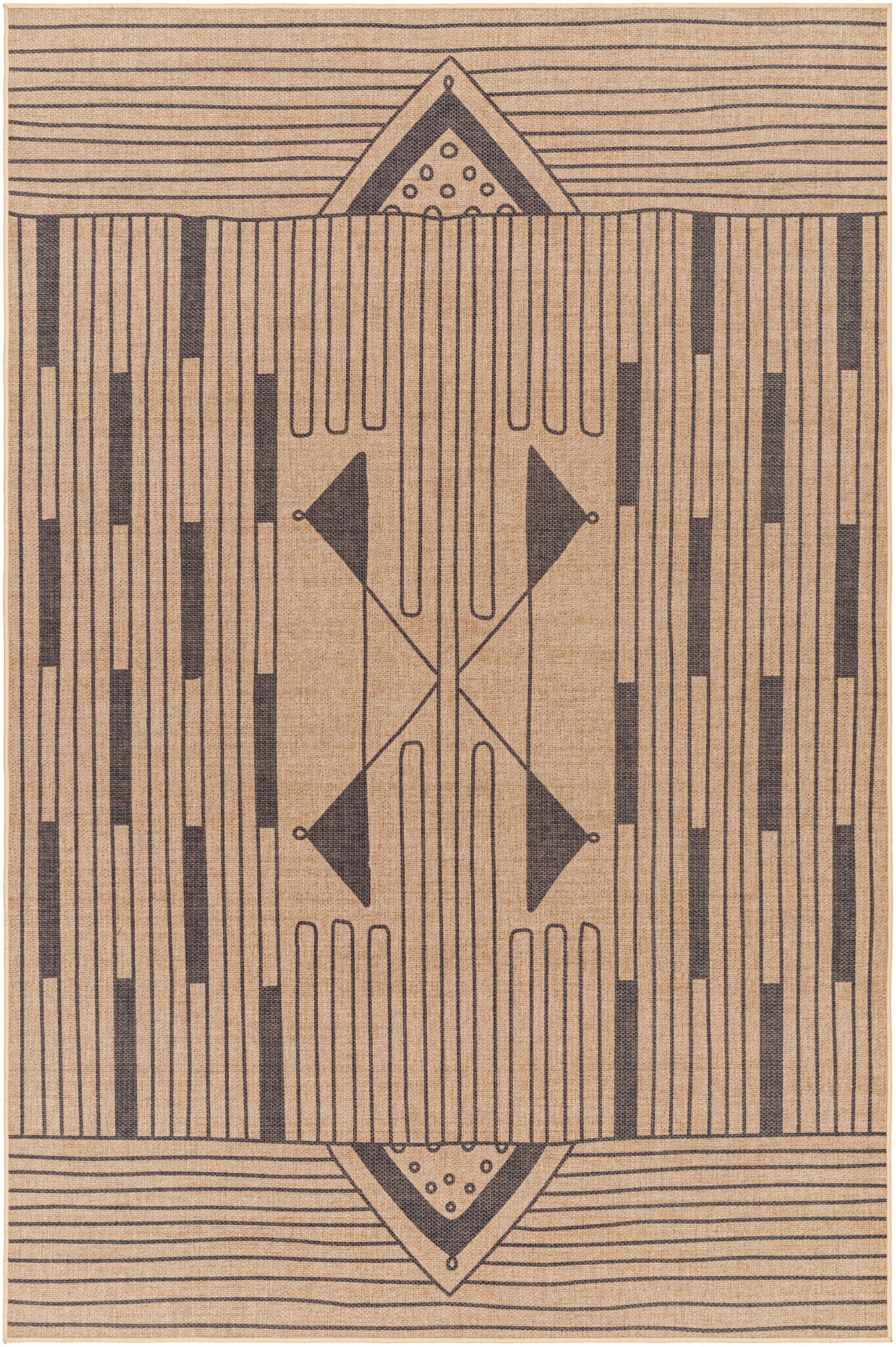 Surya Ez Jute Ezt-2302 Khaki, Dark Grey, Eggplant Rug.