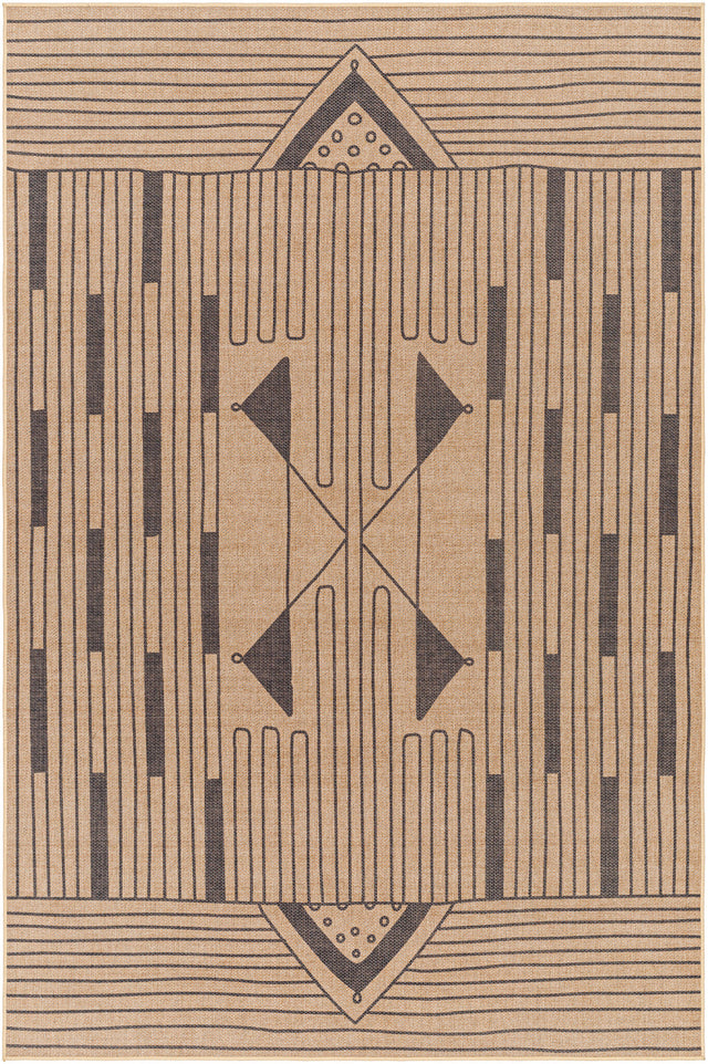 Surya Ez Jute Ezt-2302 Khaki, Dark Grey, Eggplant Rug.