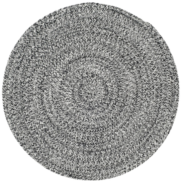 Safavieh Braided 3'-0" x 3'-0" Rug in Ivory / Black