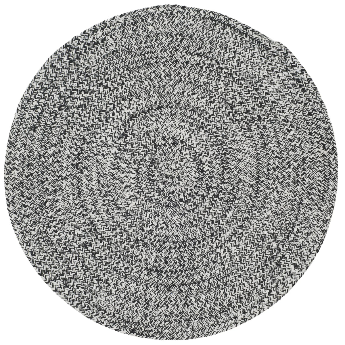 Safavieh Braided 3'-0" x 3'-0" Rug in Ivory / Black