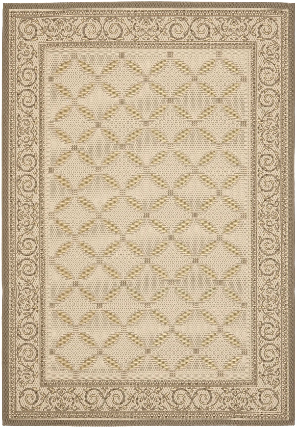 Safavieh Courtyard 4'-0" x 5'-7" Rug in Dark Beig / Beige