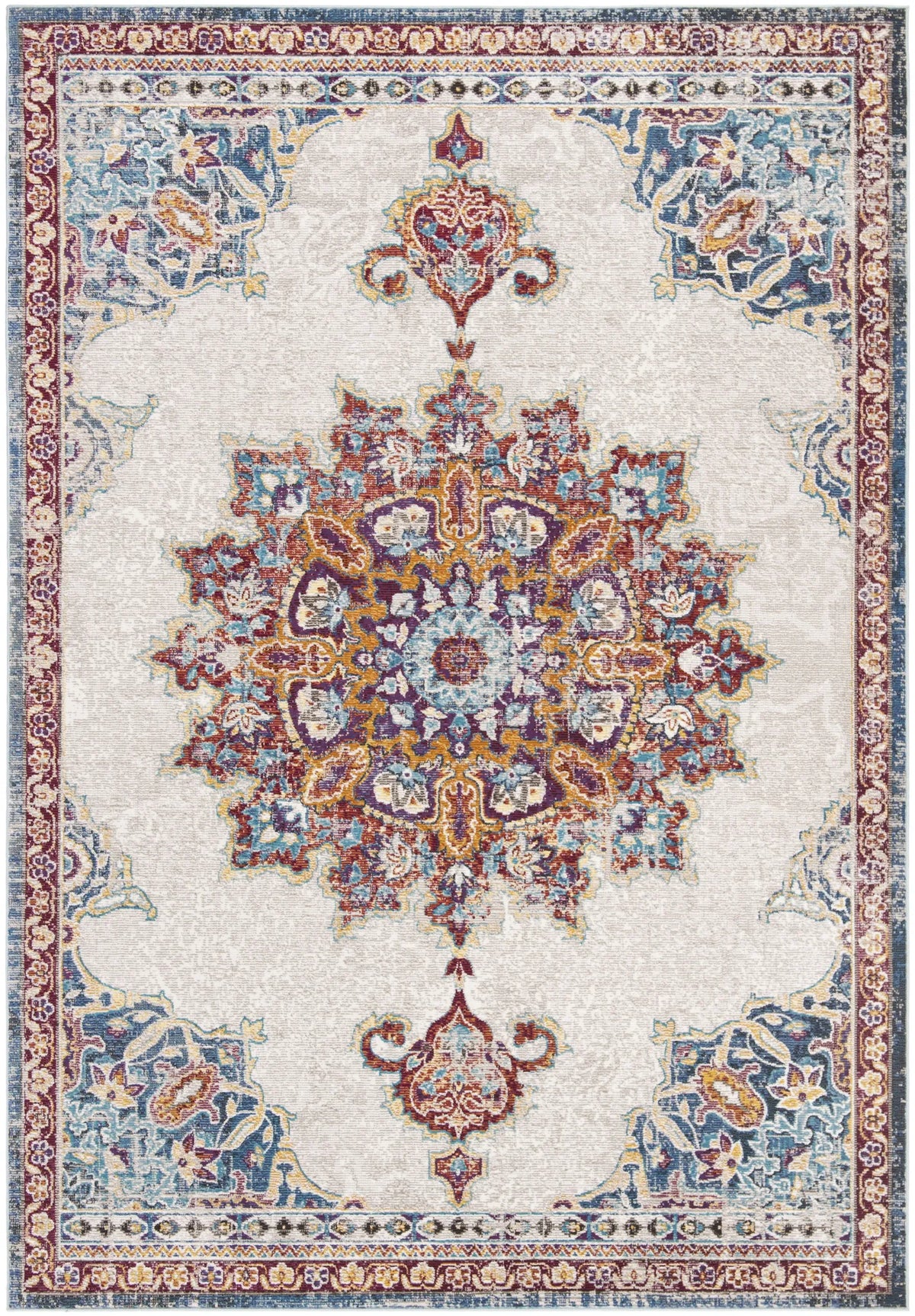 Safavieh Aria 4'-0" x 6'-0" Rug in Ivory / Navy
