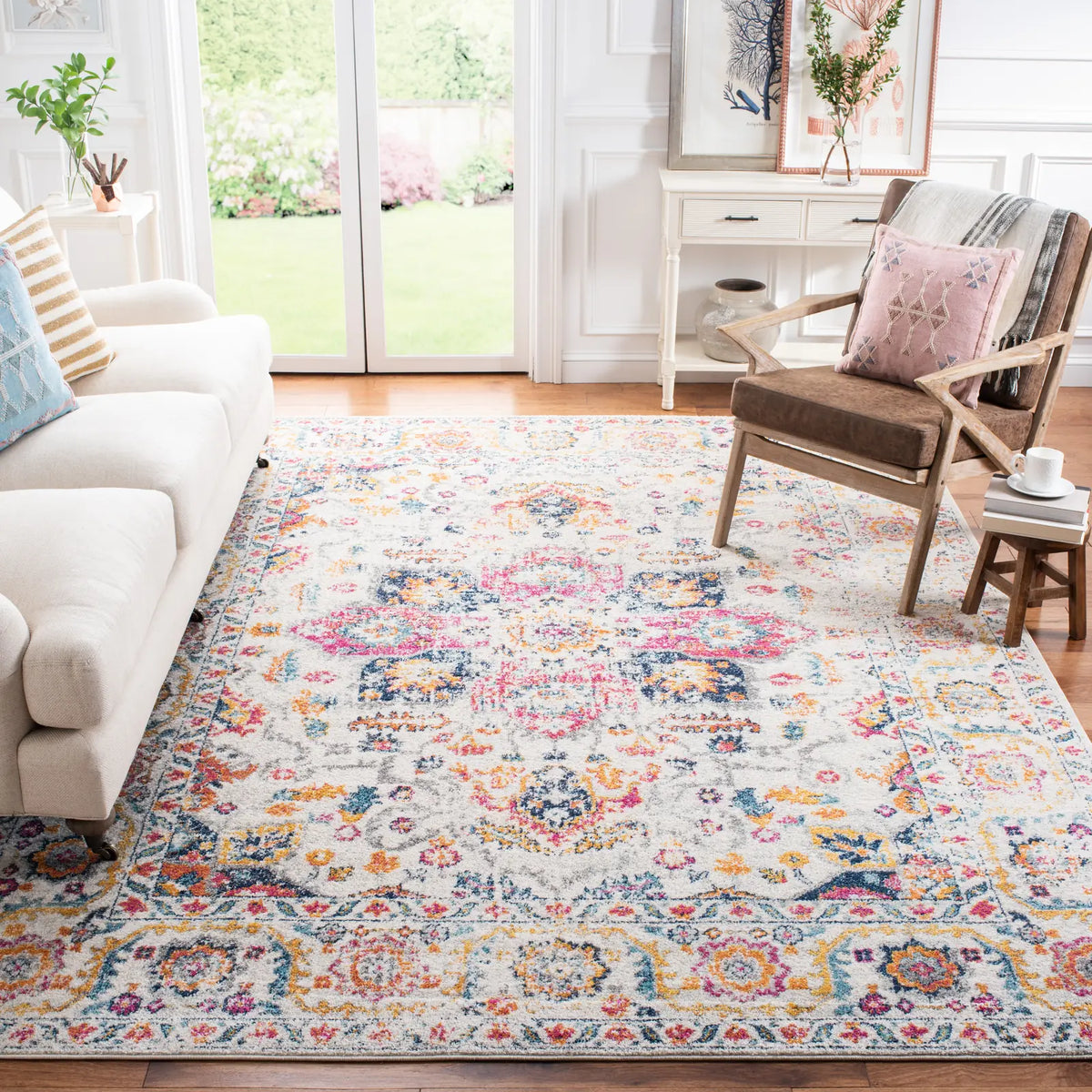 Safavieh Madison 10'-0" x 14'-0" Rug in Fuchsia / Ivory