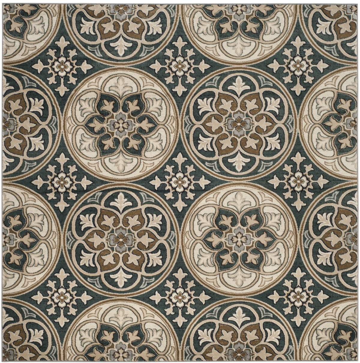 Safavieh Lyndhurst 8'-0" x 8'-0" Rug in Slate Blue / Beige