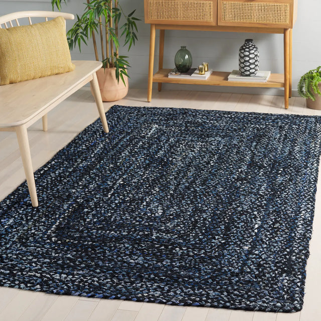 Safavieh Braided 4'-0" x 6'-0" Rug in Black / Blue