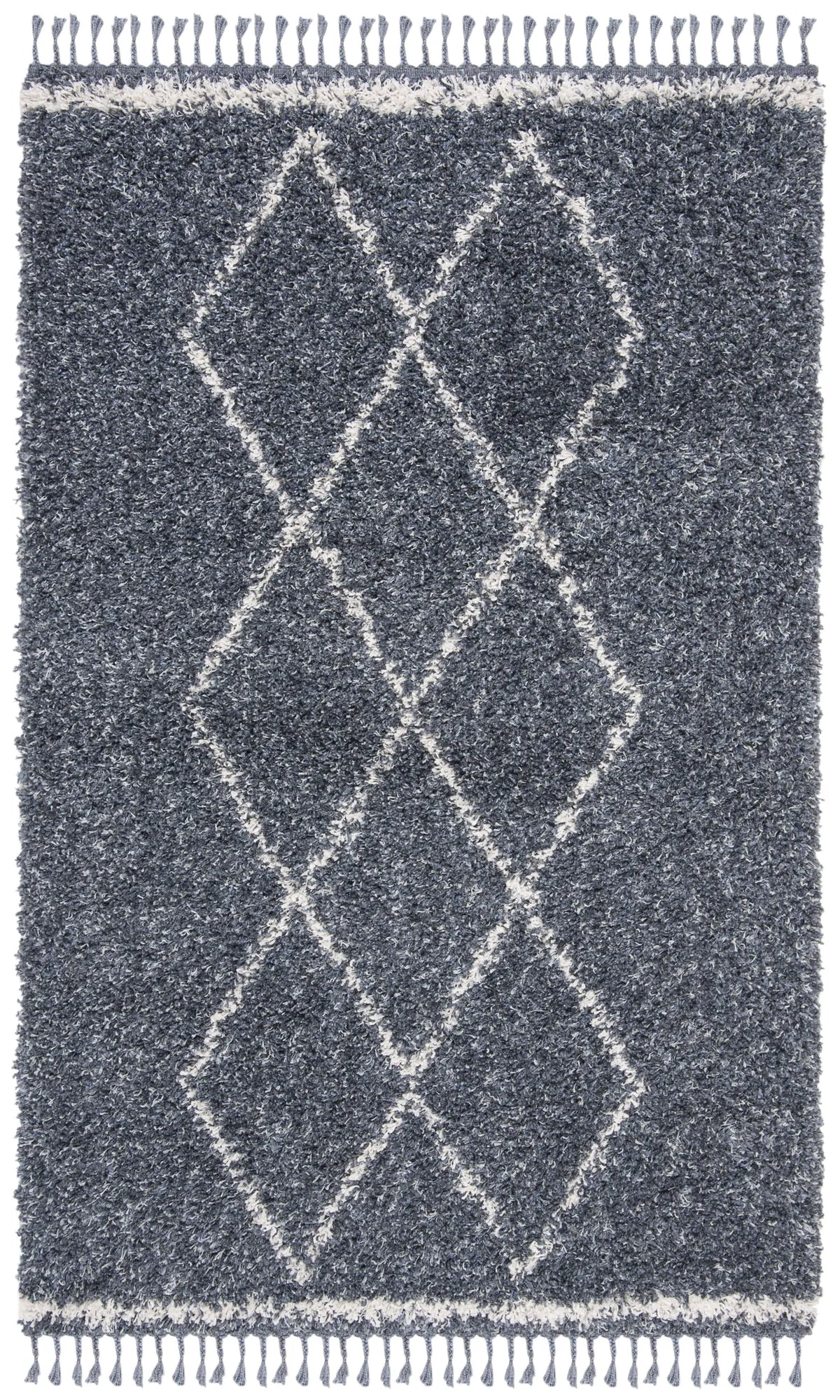 Safavieh Pro Lux Shag 400 4'-0" x 6'-0" Rug in Blue / Creme