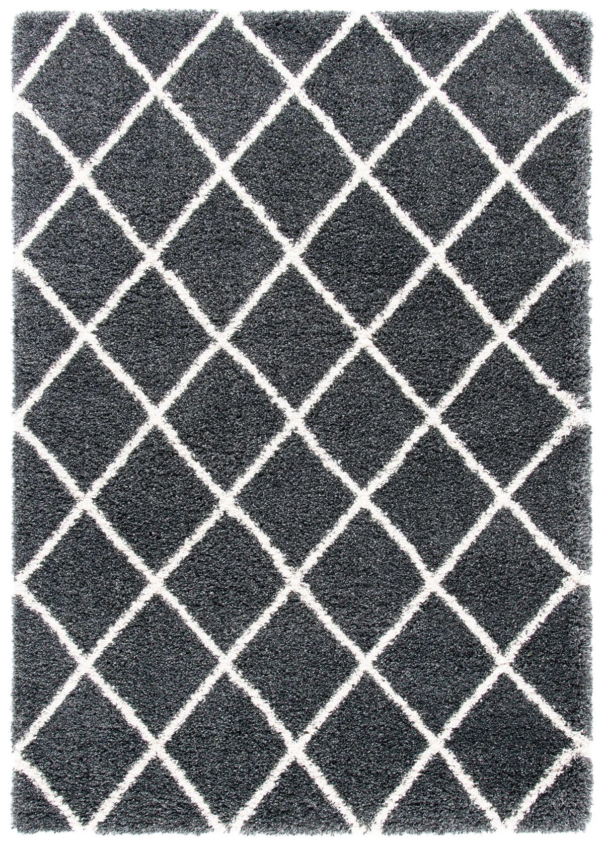 Safavieh Hudson Shag 4'-0" x 6'-0" Rug in Dark Grey / Ivory