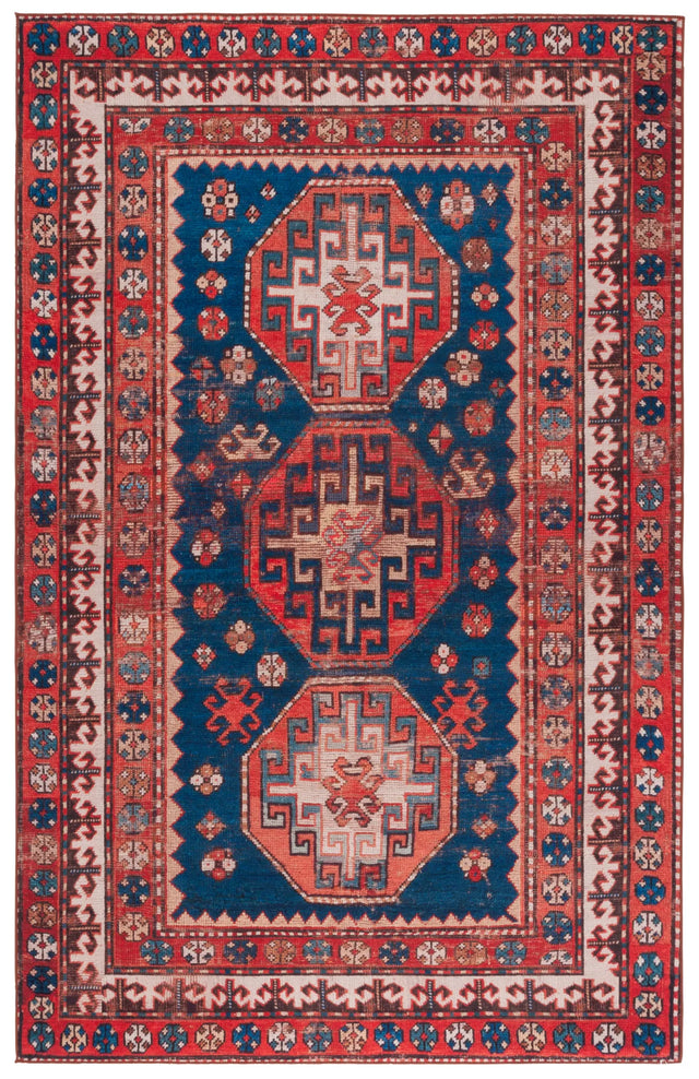 Safavieh Tucson 4'-0" x 6'-0" Rug in Navy / Rust
