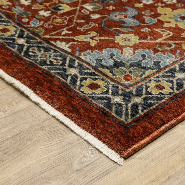 Oriental Weavers Sphinx Aberdeen 006R1 Red/ Multi Rugs - corner detail