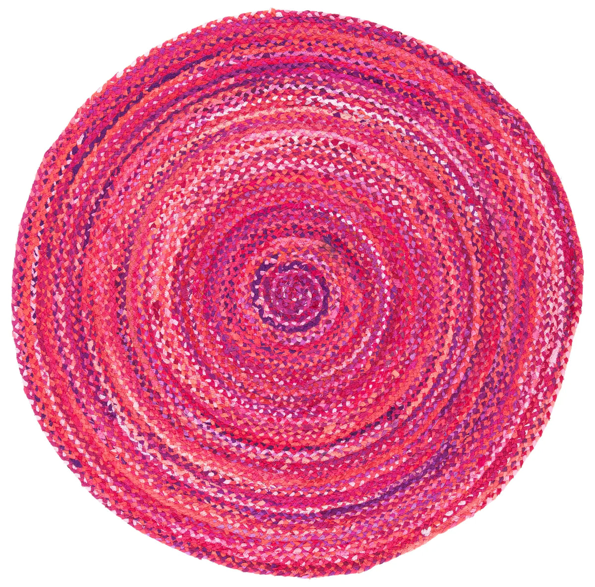 Safavieh Braided 5'-0" x 5'-0" Rug in Pink / Fuchsia