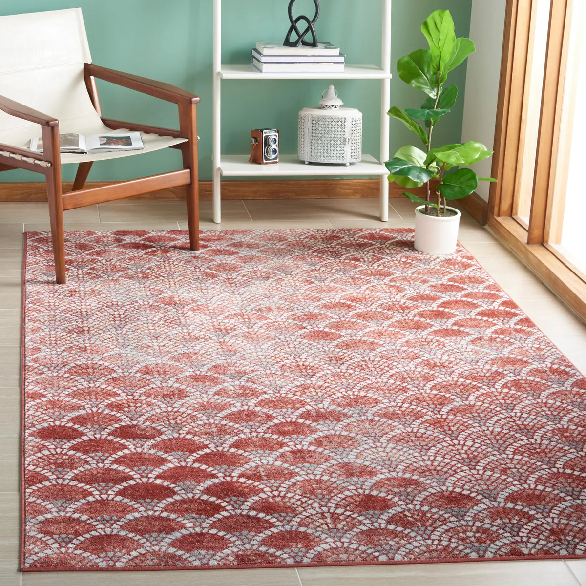 Safavieh Lagoon 4'-5" x 6'-5" Rug in Brown / Ivory