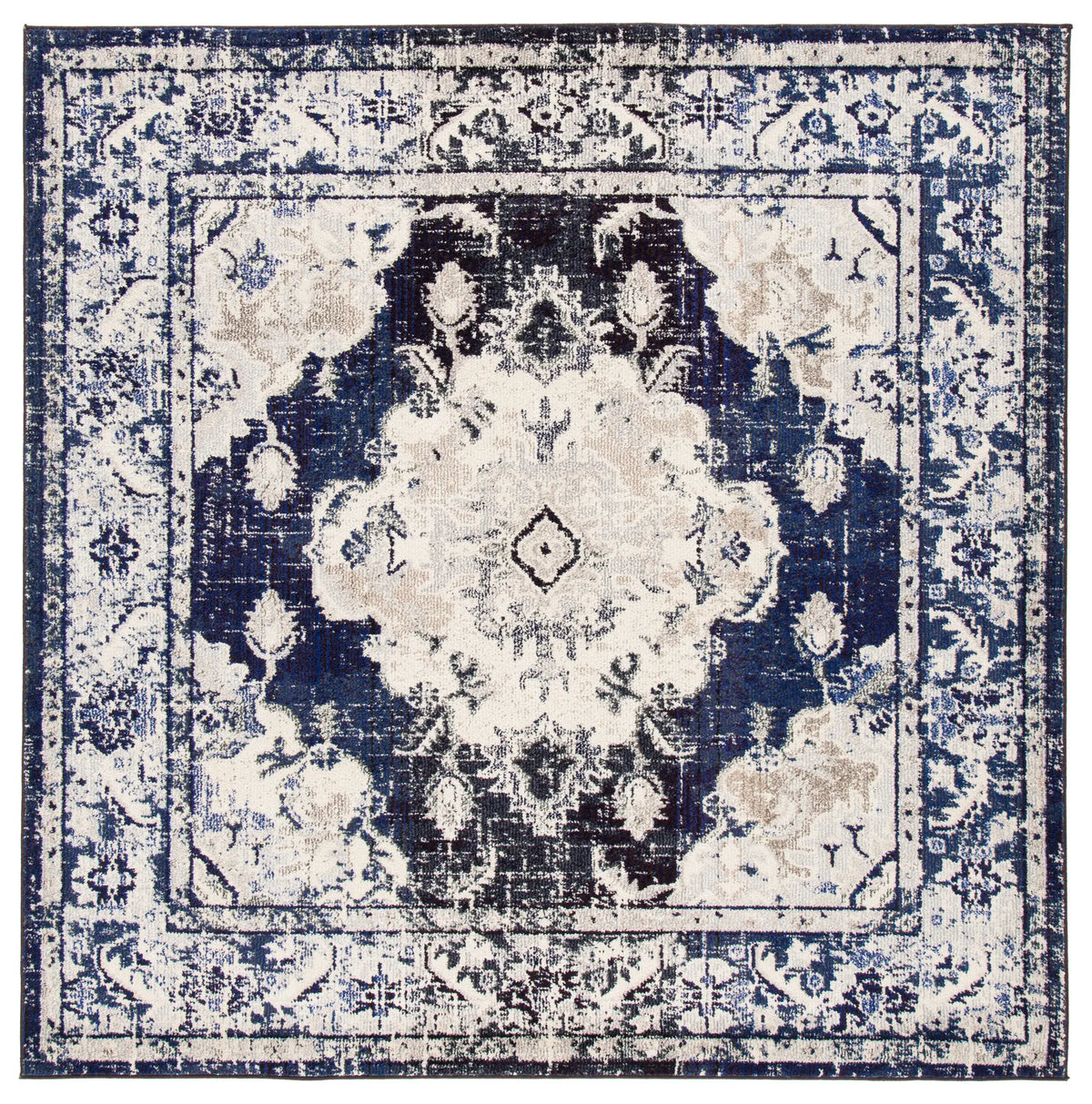 Safavieh Monaco 6'-7" x 6'-7" Rug in Ivory / Navy