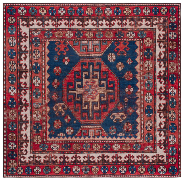 Safavieh Tucson 6'-0" x 6'-0" Rug in Navy / Rust