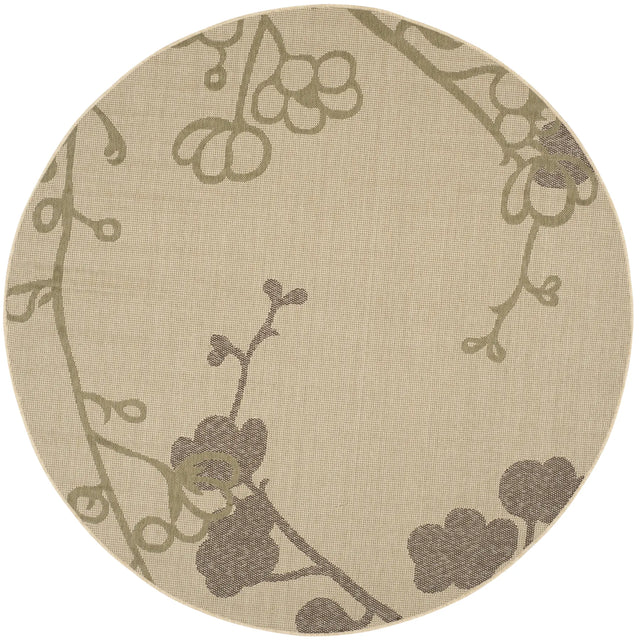 Safavieh Courtyard 6'-7" x 6'-7" Rug in Natural / Olive