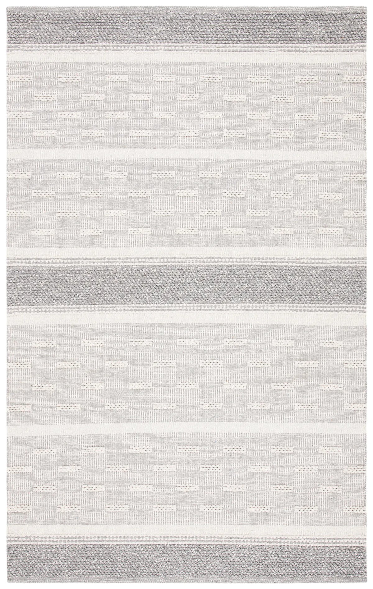 Safavieh Striped Kilim 4'-0" x 6'-0" Rug in Ivory / Grey