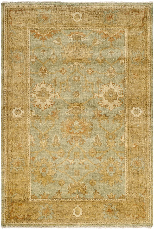 Safavieh Oushak 4'-0" x 6'-0" Rug in Dark Green / Brown