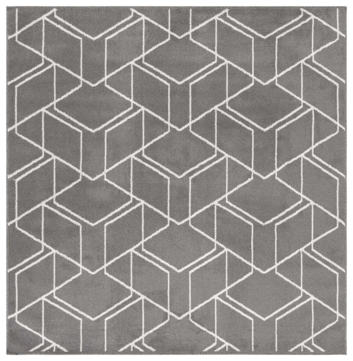 Safavieh Pyramid 6'-7" x 6'-7" Rug in Grey / Ivory