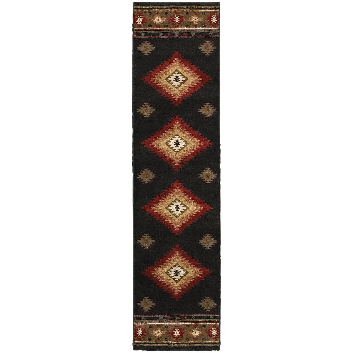 Oriental Weavers Sphinx Hudson 087g1 Black / Green Rugs - runner