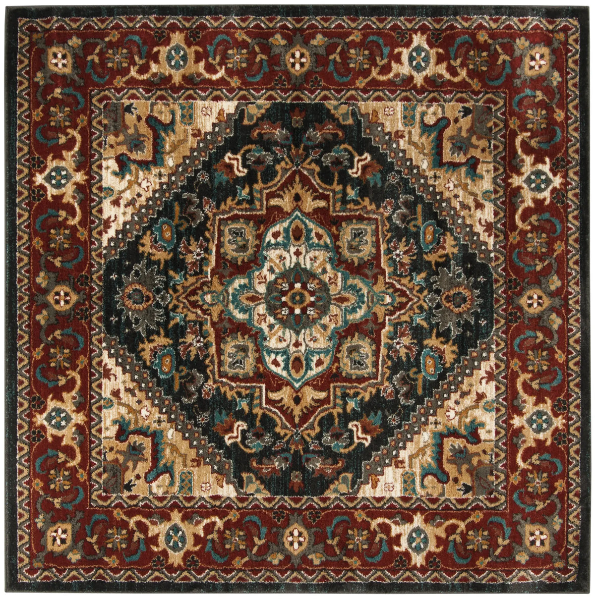 Safavieh Summit 6'-7" x 6'-7" Rug in Dark Grey / Red