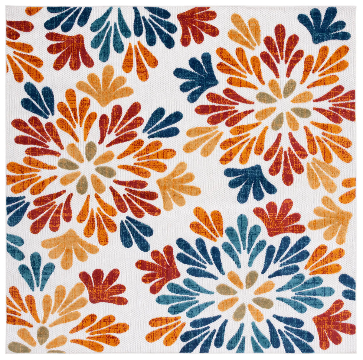 Safavieh Cabana 6'-7" x 6'-7" Rug in Creme / Red