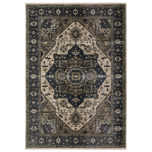 Oriental Weavers Sphinx ELIANA ELI05 Blue Medallion Rugs - main flat