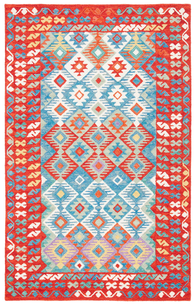 Safavieh Aspen 4'-0" x 6'-0" Rug in Red / Blue