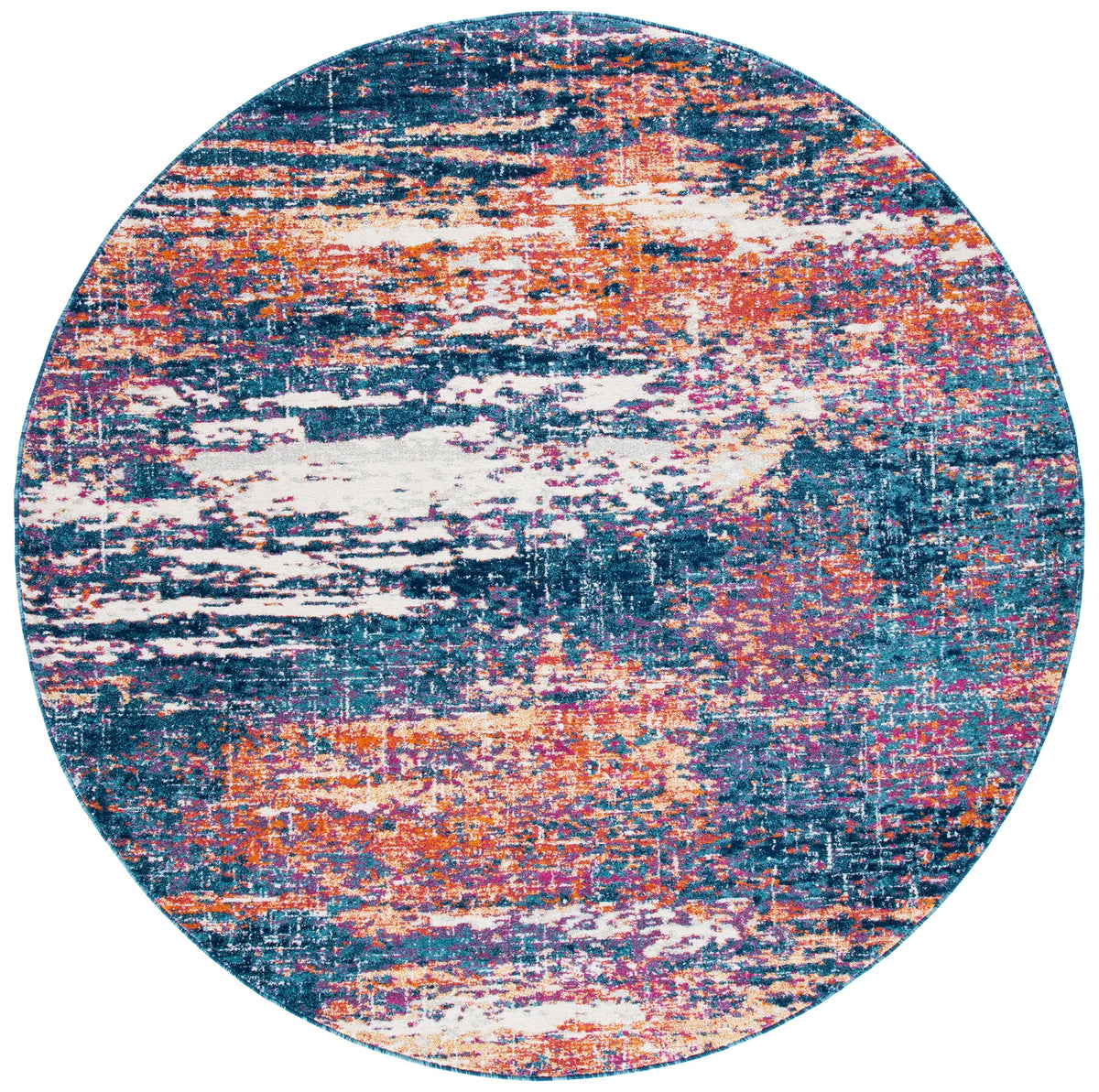 Safavieh Evoke 6'-7" x 6'-7" Rug in Navy / Orange